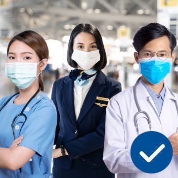 policy cover medical staff and airport staff